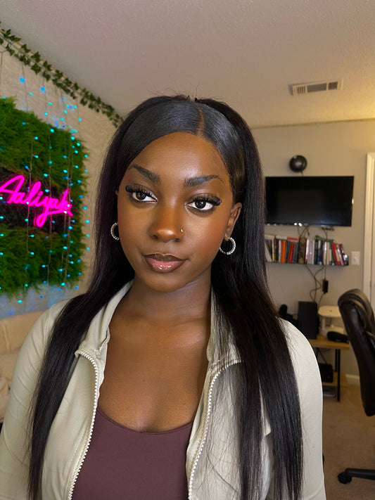 Kinky Straight 13x4 Lace Frontal Wig